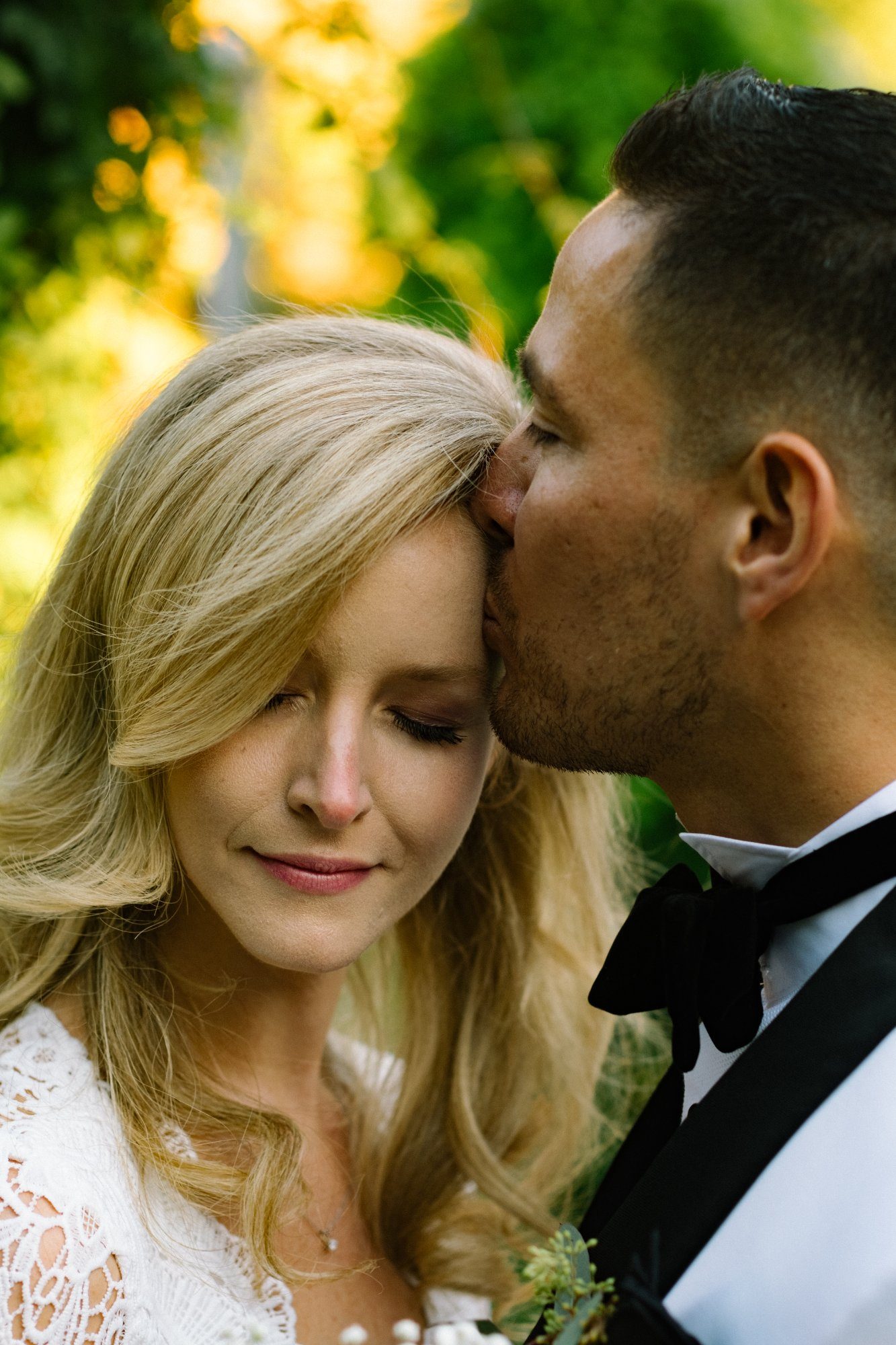 Tender moment between couple