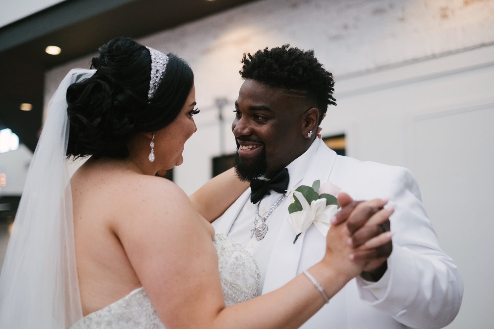 Bridal party walking